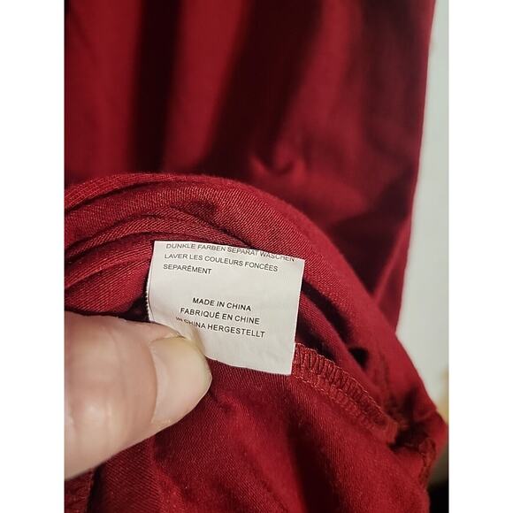 Kancy Store Maxi Dress Pockets Burgundy 2XL Scoop Neck & Back Short Sleeve - Picture 6 of 7